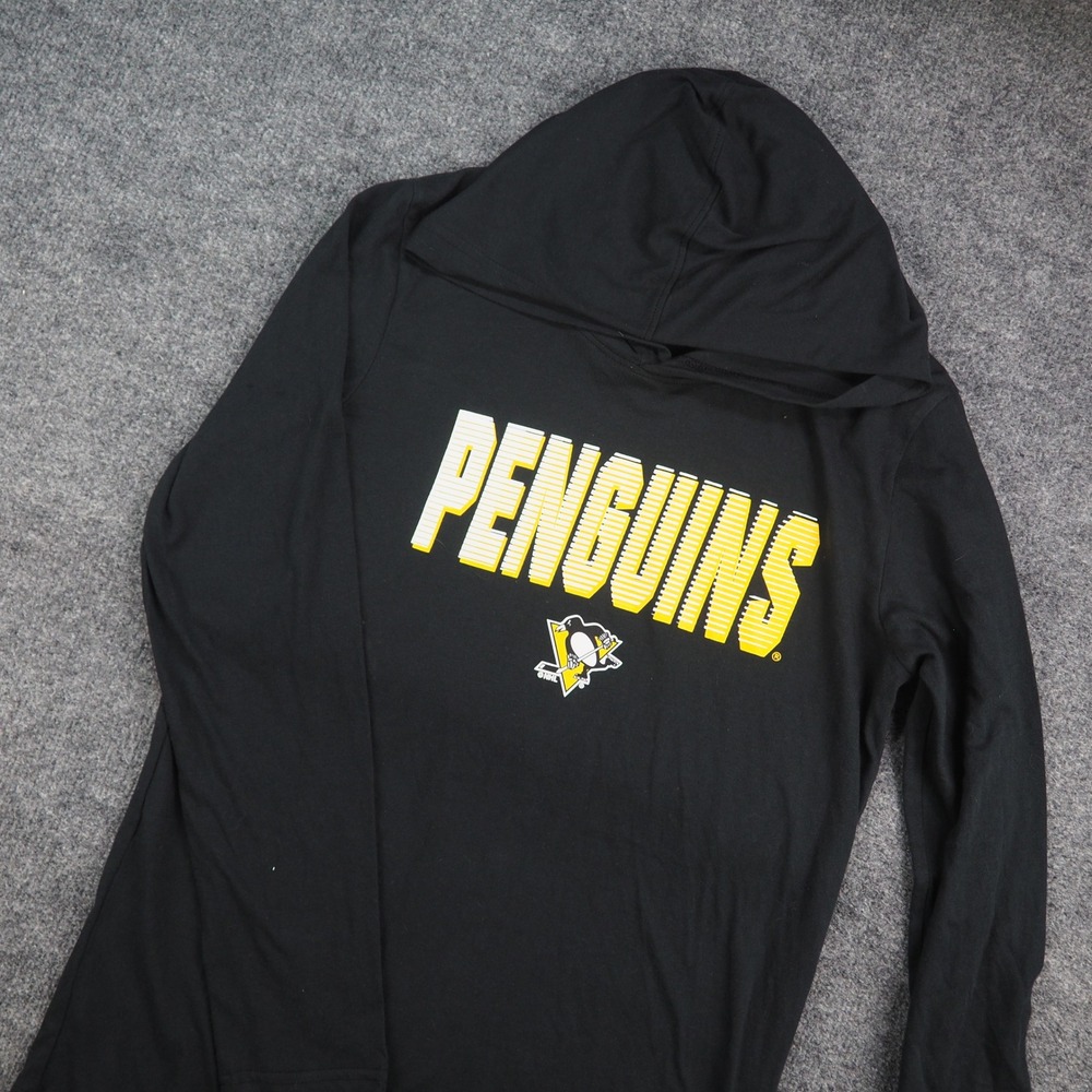 Pittsburgh Penguins Hoodie Youth Large Black NHL Long Sleeve Graphic Tee NHL